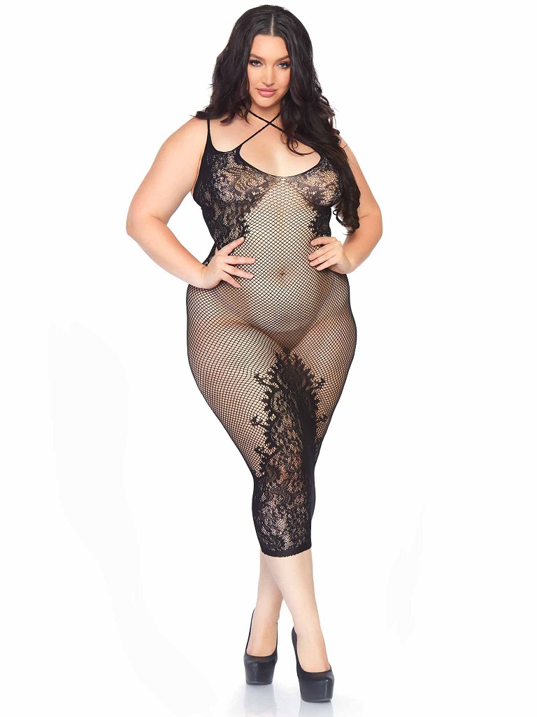 Catch your babe's attention in this stunning lace linger... Leg Avenue - Sweet Sensation Dress - Black - Plus Size photo-6