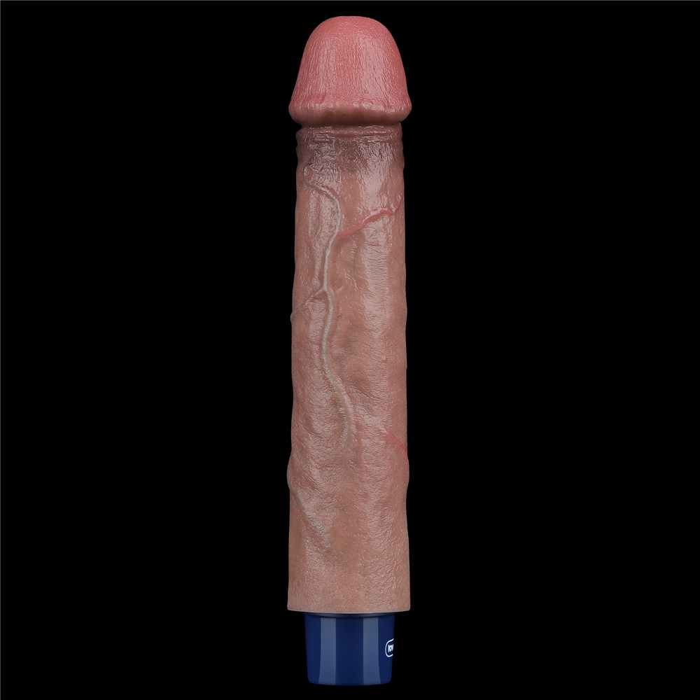 Boasting a lifelike realistic design, Lovetoy Real softer pl... Lovetoy - 9" Real Softee Vibro Dildo - Brown photo-5