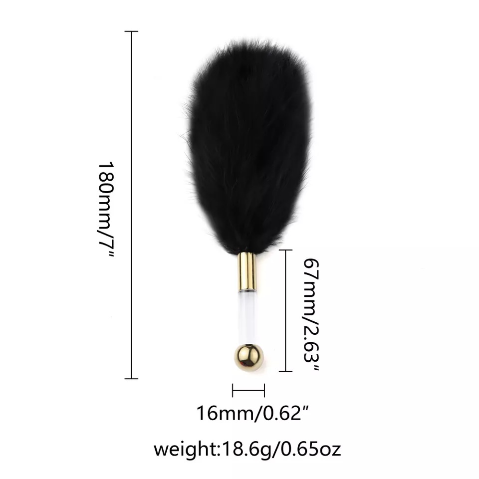 Luxury BDSM tickler is designed with soft feather and acryli... MT - Feather Tickler - Red/Gold photo-3