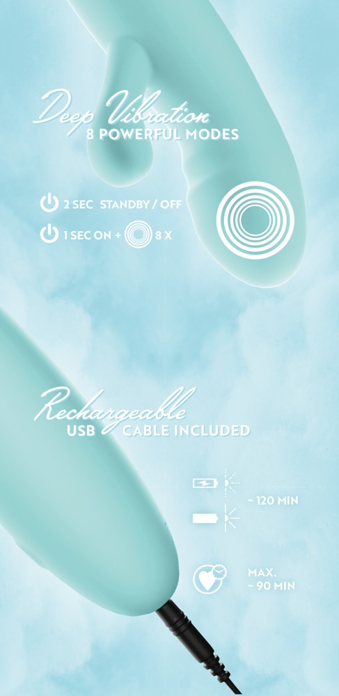 The cuddly little vibrator for great feelings of pleasure!
... Cuties - Mini Rabbit Vibrator - Turquoise photo-10
