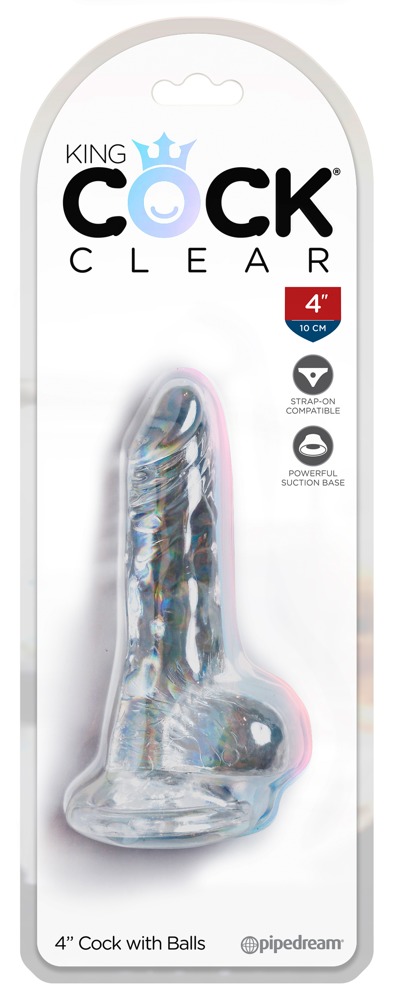 The King Cock Clear 4 in. Dildo combines a translucent dildo... King Cock - 4" Cock w Balls - Clear photo-7