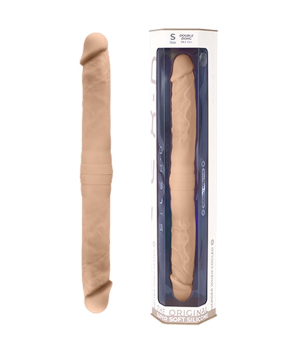 New Double Dong for double penetration, with a double densit... Silexpan - 15" Double Dildo S - Flesh photo-4