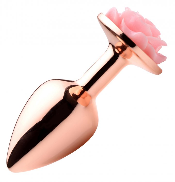 Enjoy this gorgeous rose-gold anal plug topped with a delica... Booty Sparks - Gold Anal Plug S - Pink photo-5