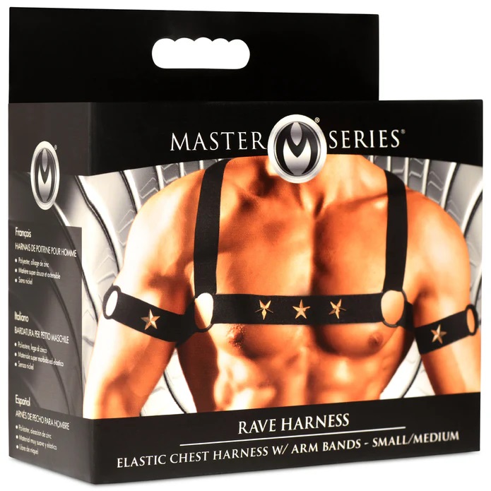 Add some flair to your wardrobe with this comfortable, stret... Master Series - Star Boy Male Harness - Black - S/M photo-9