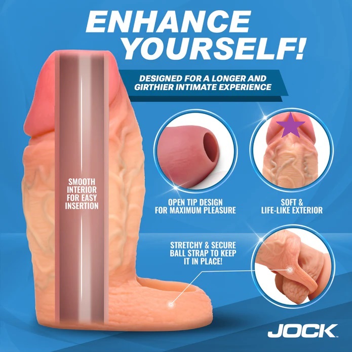 Introducing the Penis Enhancer with Ball Strap! This extra-w... Jock - Enhancer Penis Sleeve - Light photo-2
