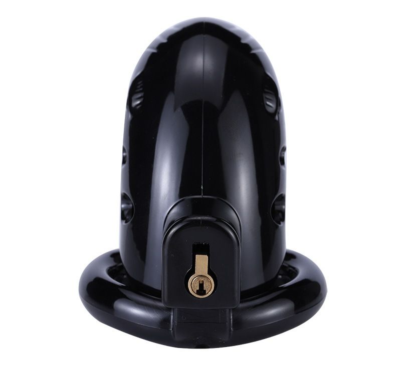 Male lockable chastity device made from safe and comfortable... MT - Plastic Chastity Cage w Magic Lock - Black photo-4