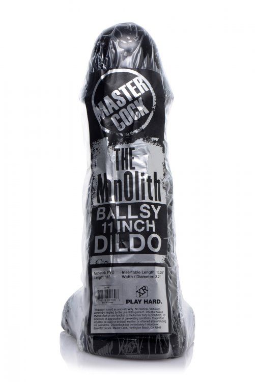 Fill yourself up with this huge dildo. Made from PVC, this d... Master Cock - The ManOlith 11" Dildo - Black photo-4