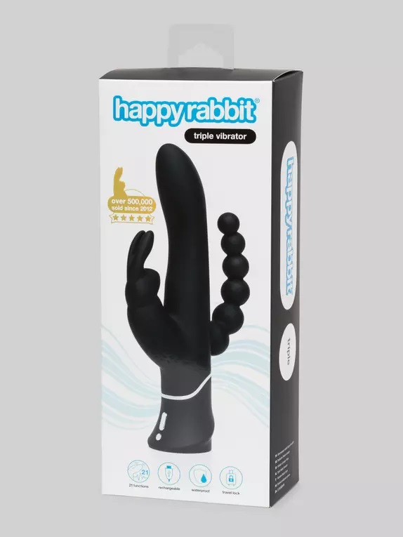 Reinvent your orgasms with triple the stimulation, thanks to... Happy Rabbit - Triple Rabbit Vibrator - Black photo-6