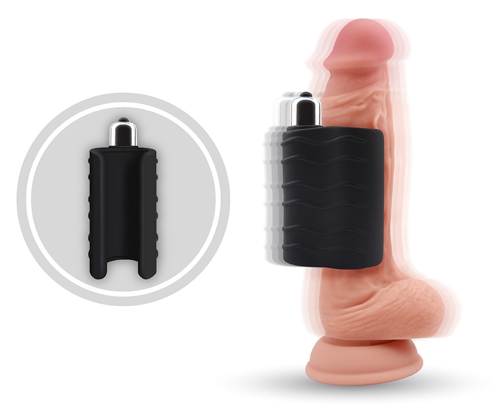 Silky smooth silicone stroker with nubs inside for maximum p... Chisa - Solo Vibro Masturbator - Black photo-3