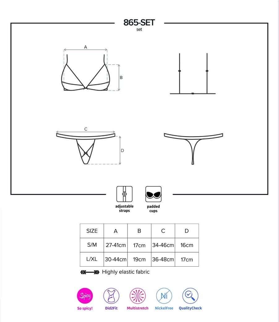 If you want to warm up the atmosphere in your bedroom… this ... Obsessive - 865-SET-1 2-pcs Set - Black - L/XL photo-9