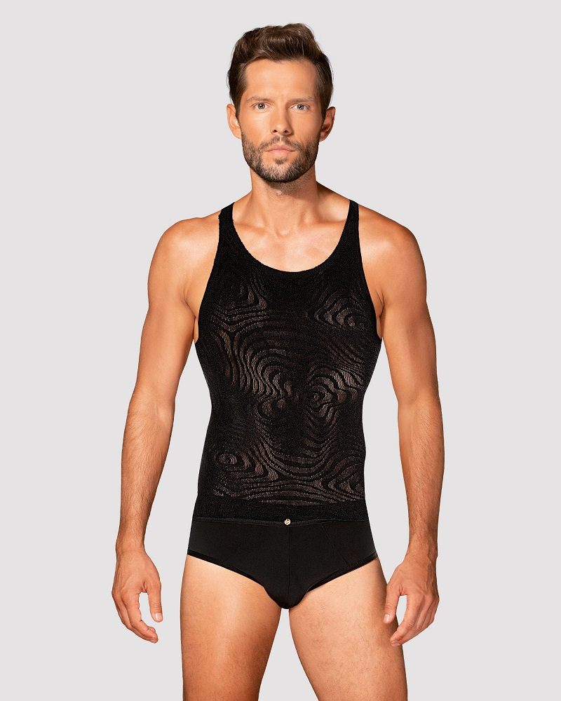 Men's t-shirt in deep black. Made of the highest quality... Obsessive - T103 Tank Top - Black - S/M/L photo-3