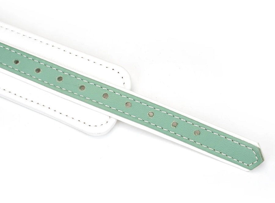 A delicate collection designed with a bright snow-white base... Liebe Seele - Fairy Goat Leather Collar - Green photo-4