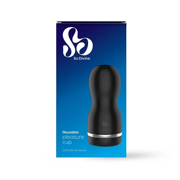Delve deep during play sessions with this masturbation strok... So Divine - Pleasure Cup Masturbator - Black photo-6
