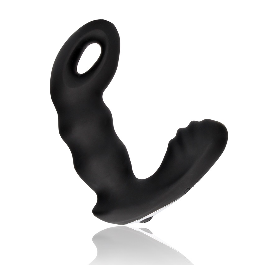 Reach new heights with the Beaded Vibrating Prostate Massage... Ouch - Beaded Prostate Massager - Black photo-3