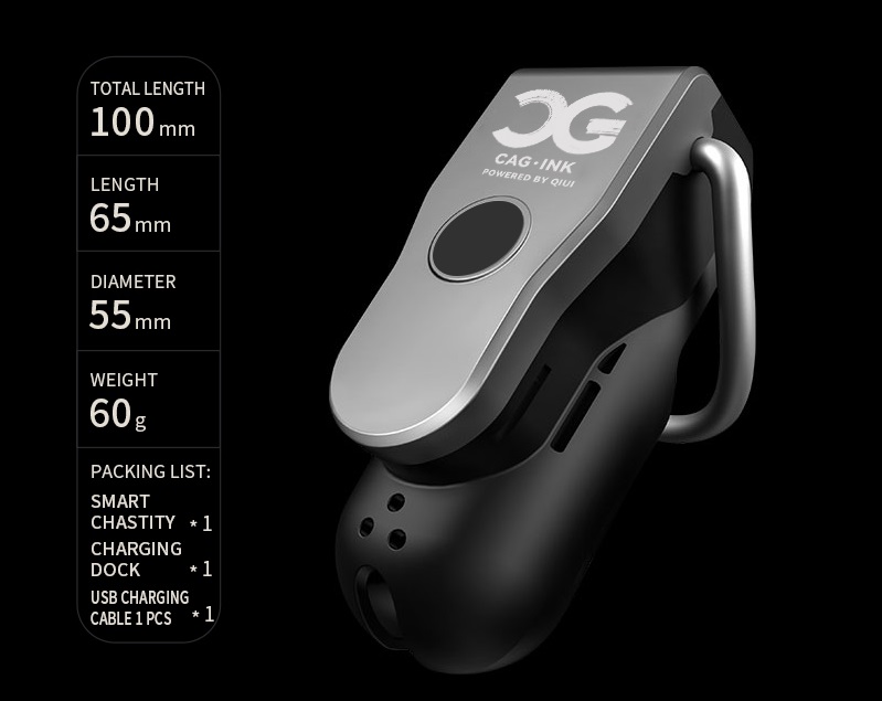3-Shock modes (Vibrate / Tremble / Sting) at your ch... QIUI - APP Controlled Chastity Device M - Black photo-17