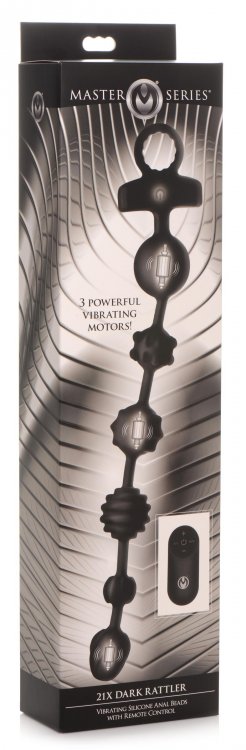 These Dark Rattler anal beads are sure to give you a sensati... Master Series - 10X Dark Rattler Vibro Anal Beads - Black photo-6