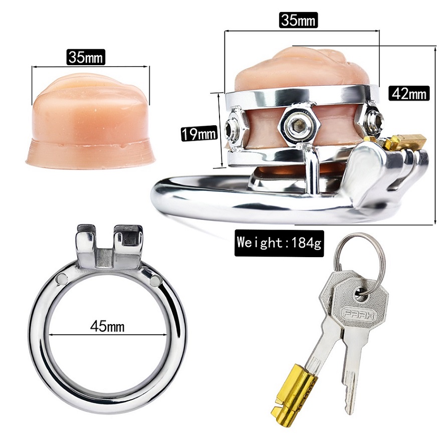 Ring: 304 Stainless steel
Cage size: 1.3*3cm
Ring inner diam... FAAK - Pussy Chastity Cage 45mm photo-7