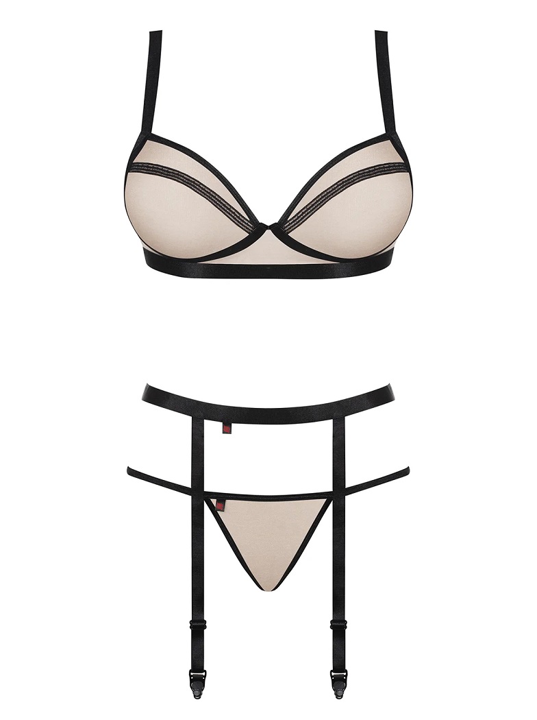 Do you dream of a trip to the land of pleasure? Time for a l... Obsessive - Nudelia 3-pcs Set - Beige - S/M photo-7