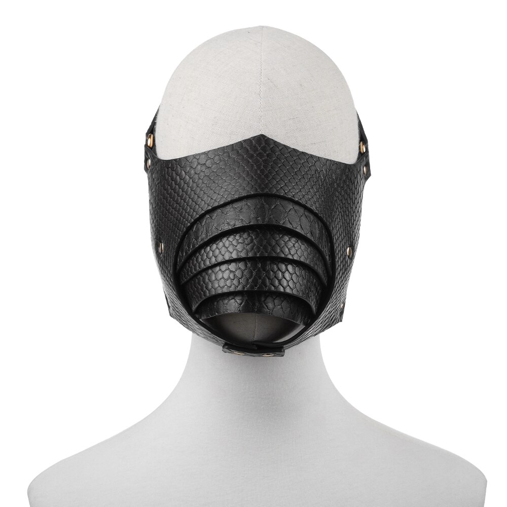 PU Leather face mask MT - Naughty Slave Mask - Black photo-2