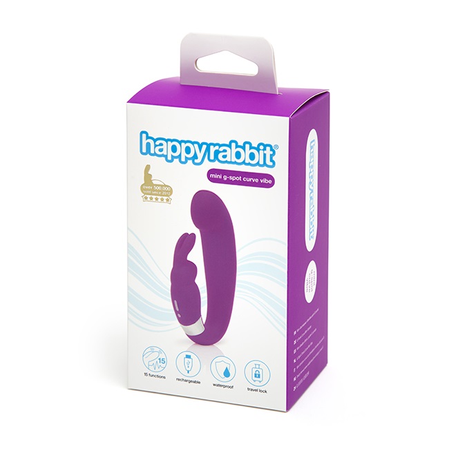 Hands take a break – created a hands-free dual-hotspot-hitti... Happy Rabbit - G-Spot Curve Vibrator - Purple photo-5