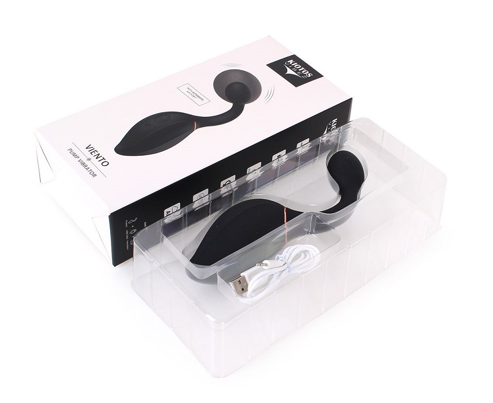 The Kiotos-Vibez Viento is an inflatable anal vibrator for h... Kiotos - Viento Pump Vibrator - Black photo-8