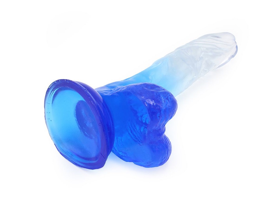 This special transparent dildo has an amazing color mix and ... Kiotos - Realistic Dildo 03 - Blue photo-8