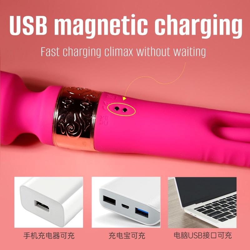 The AV wand with the tongue flicking, dual vibration.
The cu... Secwell - Elle Flicking Dual Massager - Pink photo-8