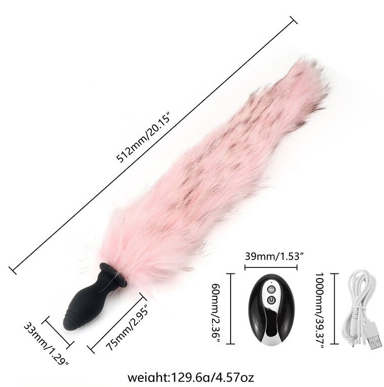 The Tail Butt Plug features its vibrating silicone plug in d... MT - Vibro Tail Plug - Pink photo-9