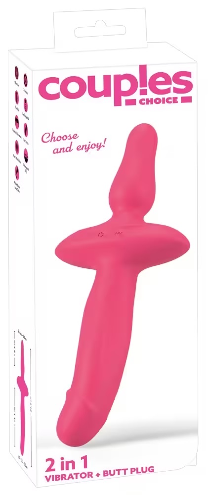 The handy double for every erotic occasion!
The 2in1 Vibrato... Couple Choise - 2in1 Vibrator w Butt Plug - Pink photo-11