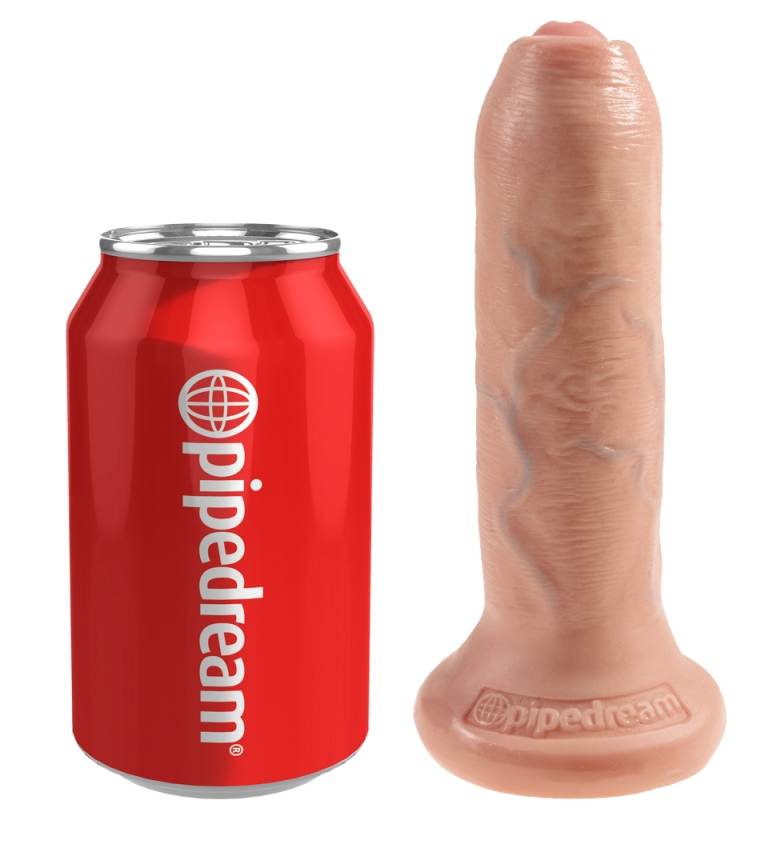 King Cock - 包皮型仿真假陽具 6″ - 肉色 照片-6