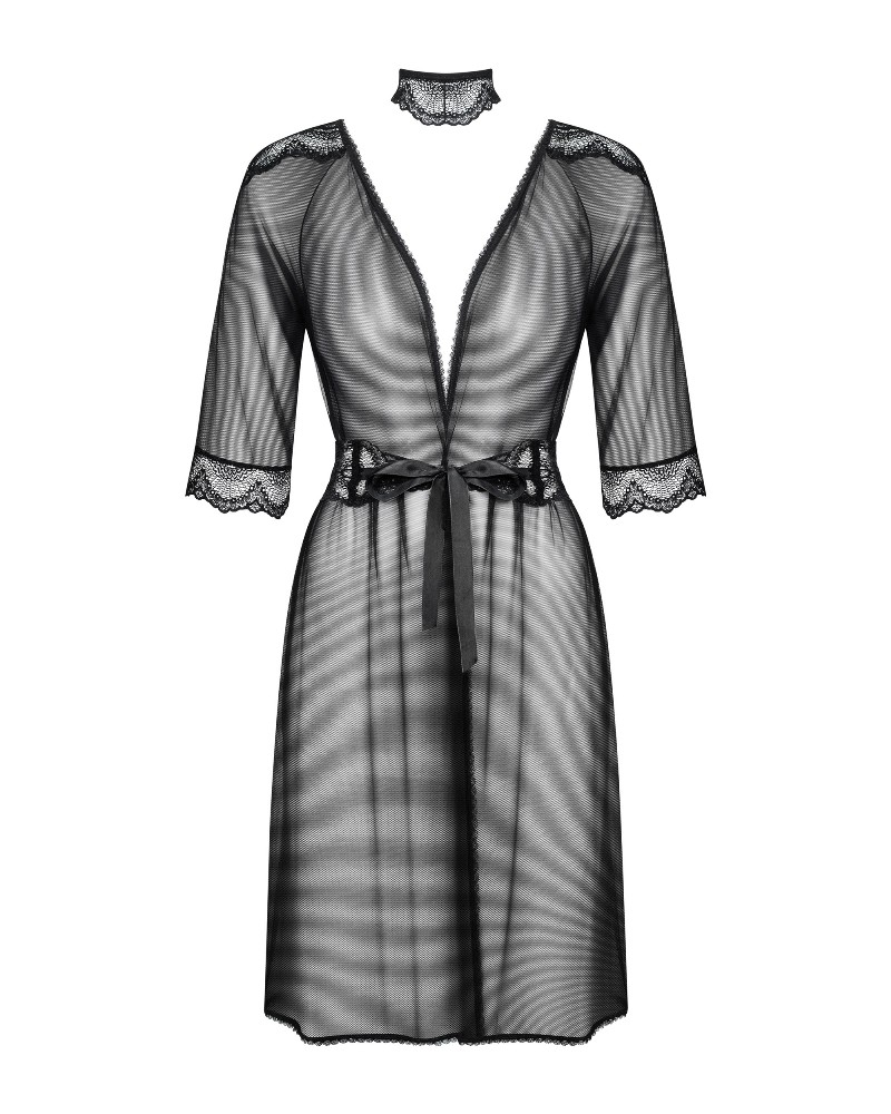 With this robe, the word “fun” takes on a new meaning! Sensu... Obsessive - Lucita Peignoir - Black - S/M photo-7