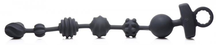 These Dark Rattler anal beads are sure to give you a sensati... Master Series - 10X Dark Rattler Vibro Anal Beads - Black photo-4
