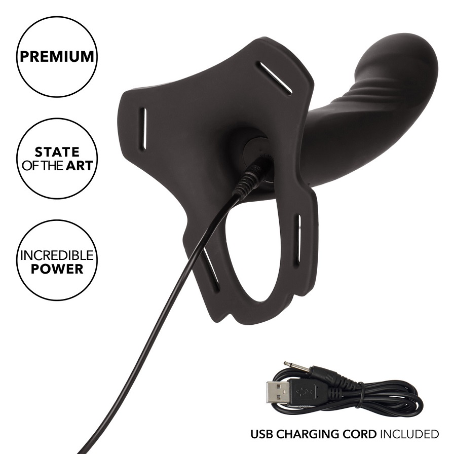 Experience powerful penetration with the Boundless Rechargea... CEN - Boundless Multi-Purpose Vibro Strap-On - Black photo-7