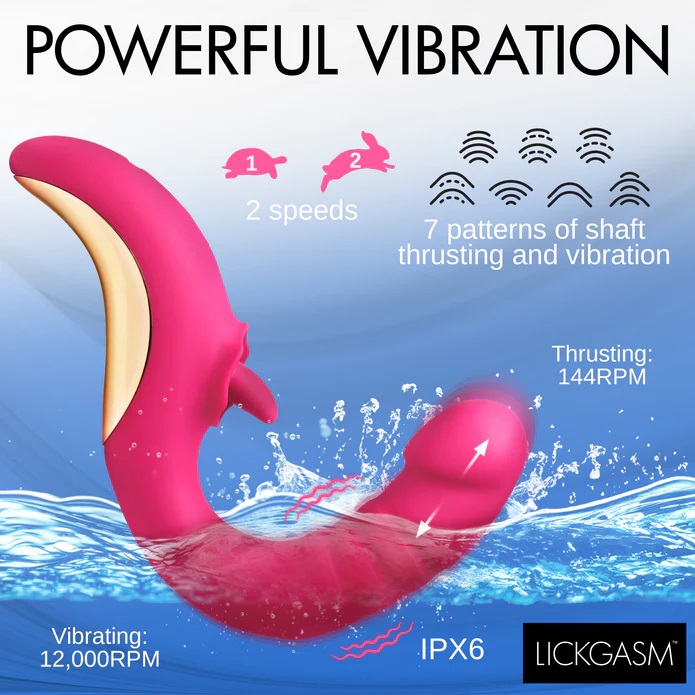 Wrap yourself in pleasure and ecstasy with this Tease and Pl... Lickgasm - Tease & Please Thrusting Licking Vibe - Pink photo-5