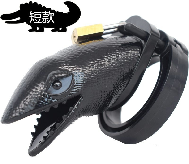 Short Crocodile head chastity cage
Total high: 110mm
Cage h... FAAK - Short Crocodile Chastity Cage - Black photo-10
