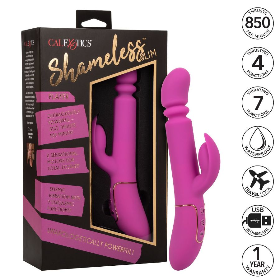 The power of a sex machine in the palm of your hand – now th... CEN - Shameless Slim Player Thrusting Vibe - Purple photo-11