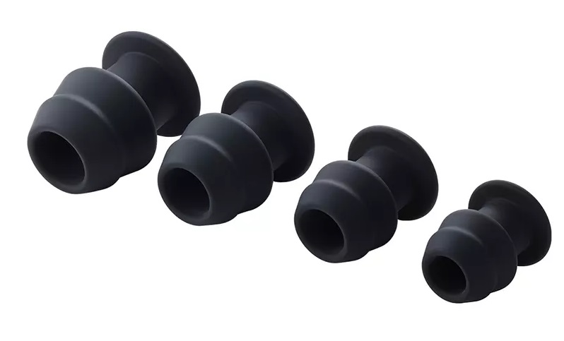 Round bottom hollow anal plug can expand the anus or use as ... MT - External Hollow Anal Plug S - Black photo-8