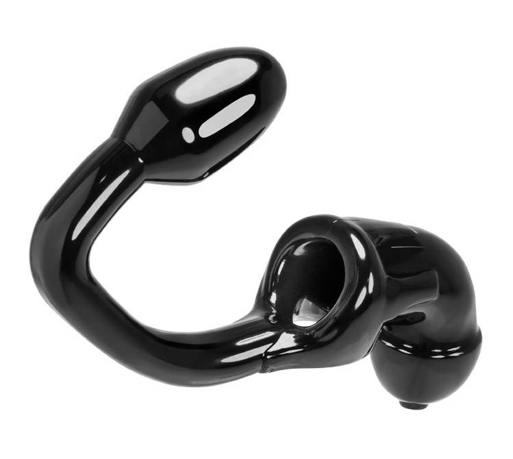 TAILPIPE combines the best-selling COCKLOCK chastity cage wi... Oxballs - Tailpipe Chastity Cock Asslock - Black photo-2