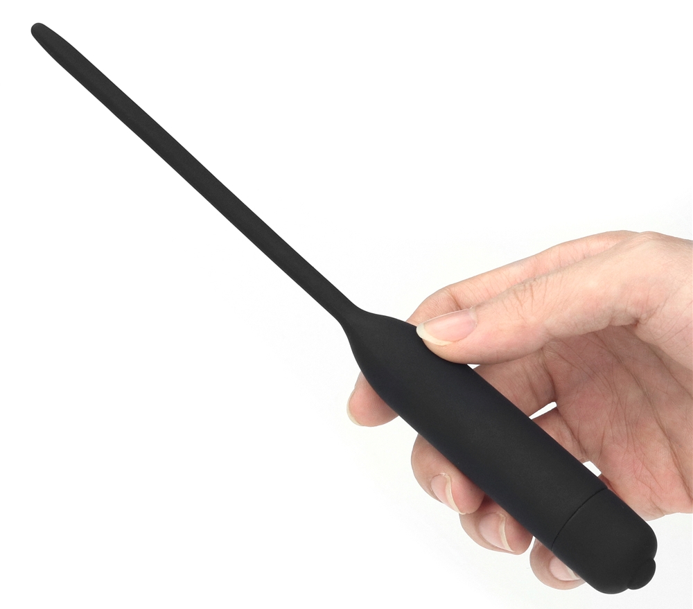 For urethral explorers looking to amp up their play, this 10... Lovetoy - Silicone Vibrating Urethral Dilator - Black photo-2