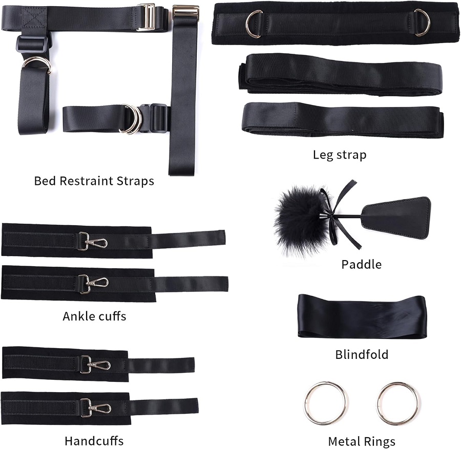 The bed restraints sex kit can fulfill all your fantasy. Inc... Yeahwow - Bed Restraint Set - Black photo-2