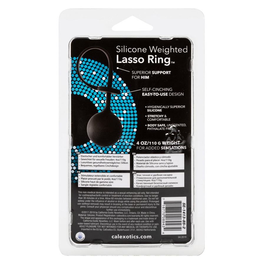 CalExotics Weighted Lasso Ring male sex toy is here to help ... CEN - Weighted Lasso Cock Ring - Black photo-5