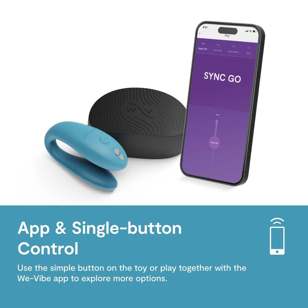Sync Go is made for couples on the move – its sleek travel c... We-Vibe - Sync Go - Turquoise photo-2