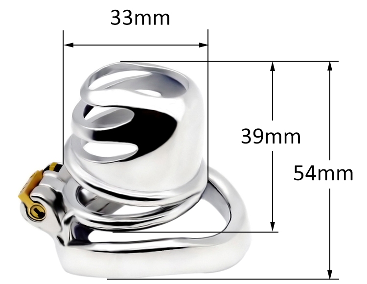 Total high: 57mm &n... FAAK - Chastity Cage 13 w Curved Ring 45mm - Silver photo-7