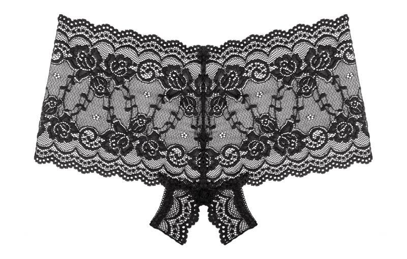 These crotchless lace briefs fit beautifully. The mid-rise b... Underneath - Mila Crotchless Briefs - Black - L/XL photo-2