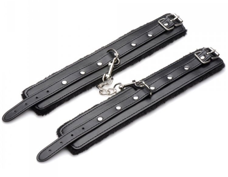 Level up your kinky play with this 10 Piece Plush Bondage se... Master Series - Hook Up Plush Bondage Set - Black photo-12