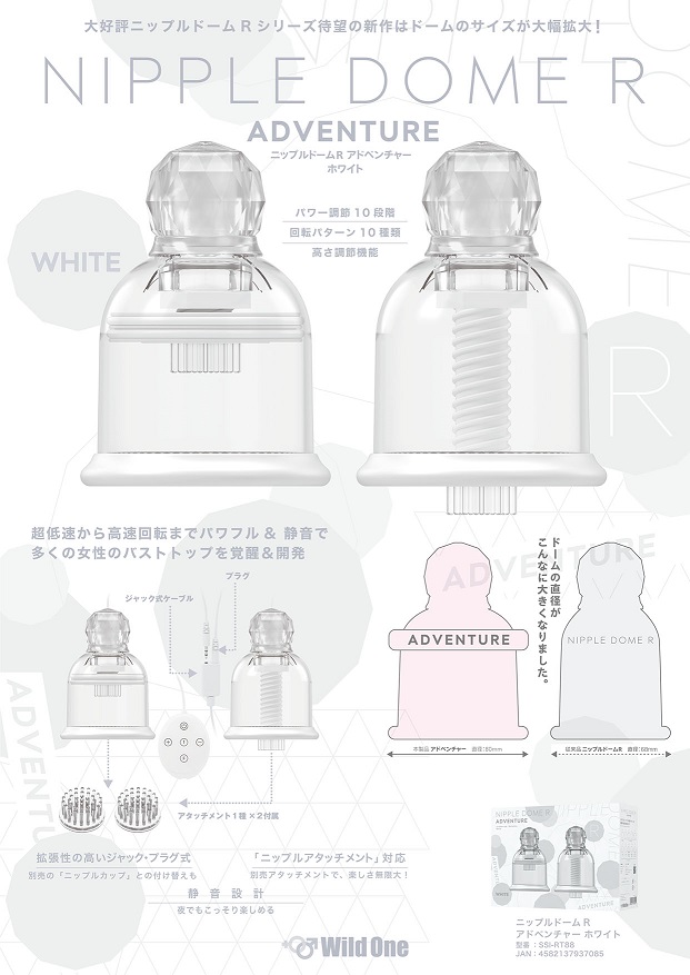 By increasing the dome width by 1.2cm, the nipple population... SSI - Nipple Dome R Adventure - White photo-9