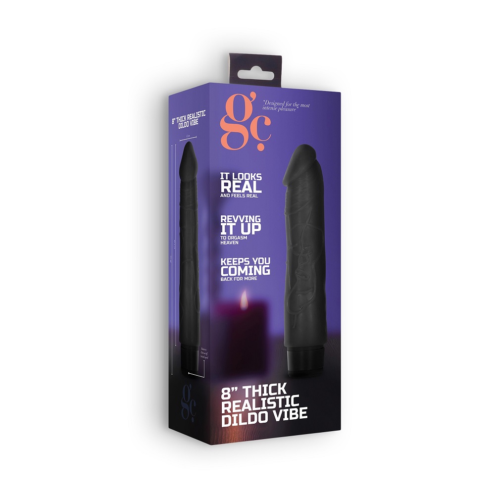 With its impressive insertable length of 17.5 cm (6.8&qu... GC - 8" Thick Vibro Dildo - Black photo-5