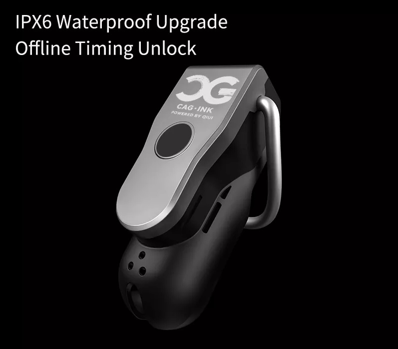3-Shock modes (Vibrate / Tremble / Sting) at your ch... QIUI - APP Controlled Chastity Device L - Black photo-8