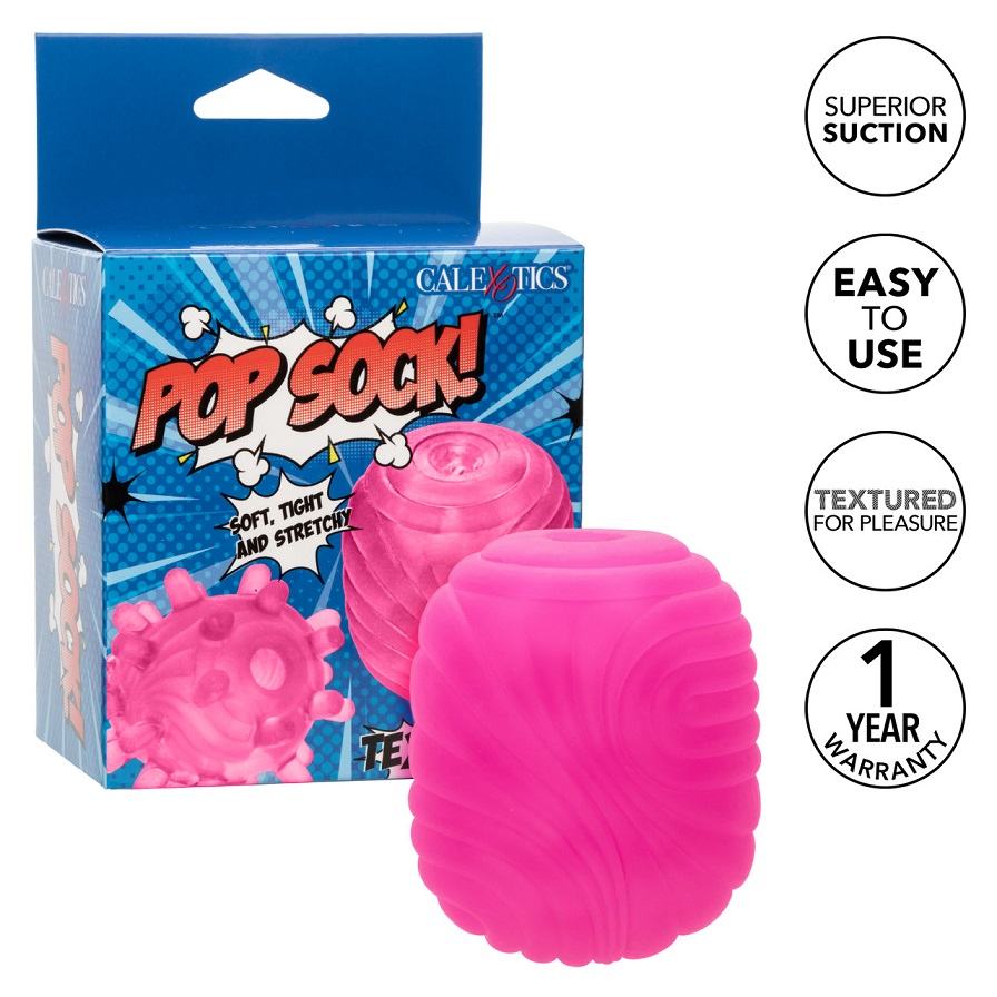 Delight in the unique sensations of the Pop Sock! Textured s... CEN - Pop Sock Textured Masturbator - Pink photo-8