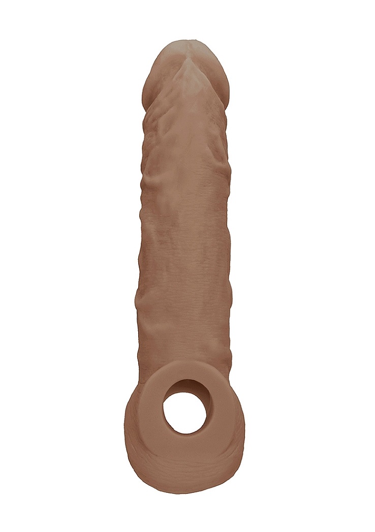 Be the bigger, better deal. The super-lifelike shapes, textu... RealRock - Penis Sleeve 8" - Brown photo-3